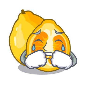 Ugli meyve karikatür buzdolabı vektör çizim içinde ağlıyor