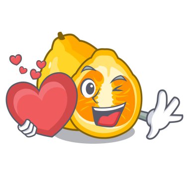 Çizgi film buzdolabı vektör çizim ile kalp ugli meyve