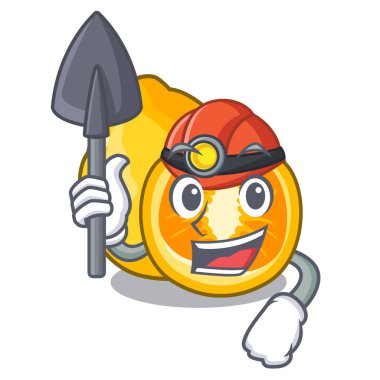 Madenci ugli meyve karikatür buzdolabı vektör çizim