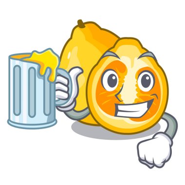 Çizgi film buzdolabı vektör çizim içinde meyve suyu ile ugli