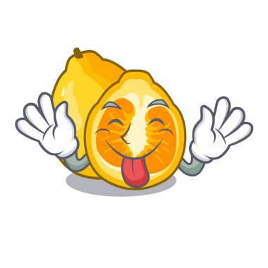 Karakter şekli vektör çizim çirkin meyve dışarı dil