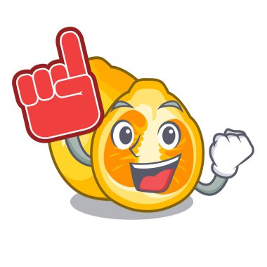 Köpük parmak çirkin meyve karakter şekli vektör çizim