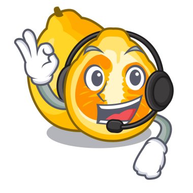 İle kulaklık karakter şekli vektör çizim çirkin meyve