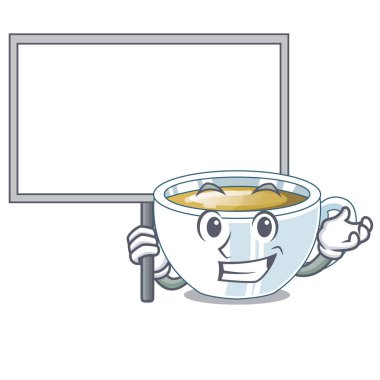 Board zencefil çayı bir cam maskot vektör çizim getir.
