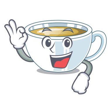 Karakter ahşap masa vektör çizim yukarıda iyi zencefil çayı