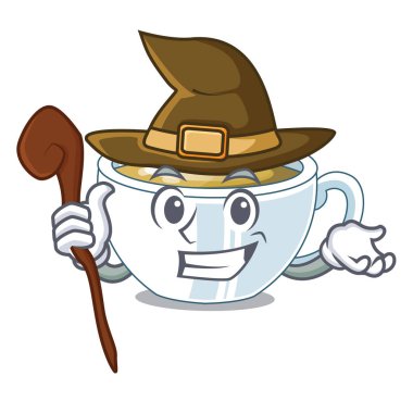 Çizgi film şekil vektör çizim cadı zencefil çayı