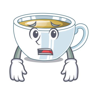 Çizgi film şekil vektör çizim korkuyor zencefil çayı