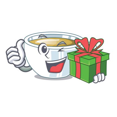 Çizgi film şekil vektör çizim ile hediye zencefil çayı