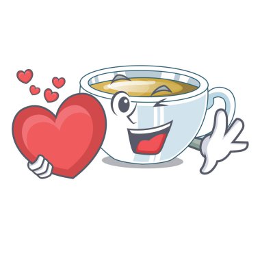 Çizgi film şekil vektör çizim ile kalp zencefil çayı