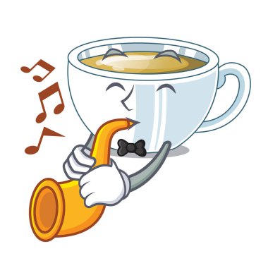 Çizgi film şekil vektör çizim ile trompet zencefil çayı