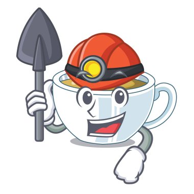 Çizgi film şekil vektör çizim madenci zencefil çayı