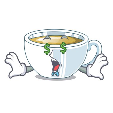 Para göz zencefil çayı bir çizgi film şişe vektör çizim