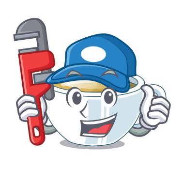 Bir çizgi film şişe vektör çizim tesisatçı zencefil çayı