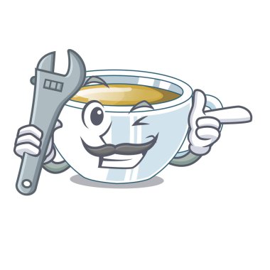 Bir çizgi film şişe vektör çizim makinist zencefil çayı