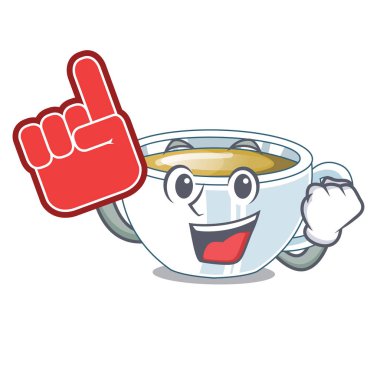 Köpük parmak zencefil çayı bir çizgi film şişe vektör çizim