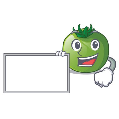 Çizgi film sebze sepeti vektör çizim içinde kurulu yeşil domates ile