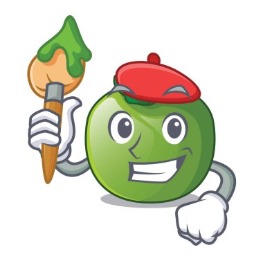 Çizgi film sebze sepeti vektör çizim sanatçı yeşil domates