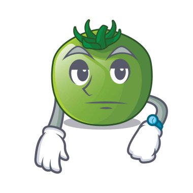 Maskot vektör halat şeklinde yeşil domates bekliyor