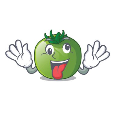 Maskot vektör halat şeklinde deli yeşil domates