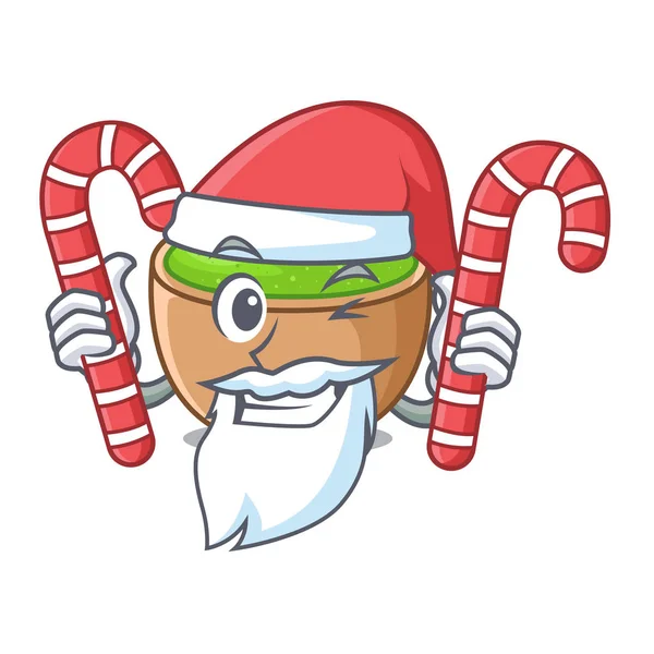 Santa Candy Matcha Powder Isolated Mascot Vector Illustration — Stock Vector