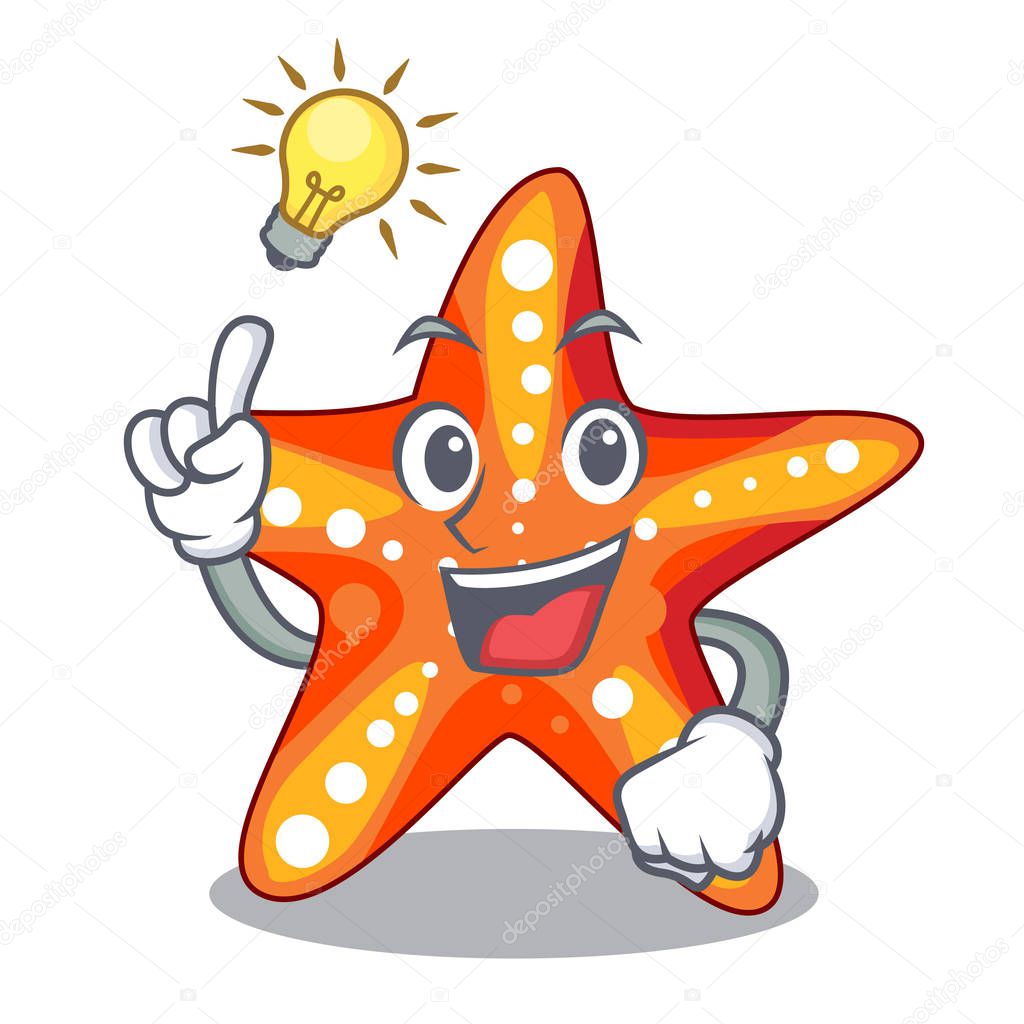 Have an idea underwater sea in the starfish mascot vector illustration