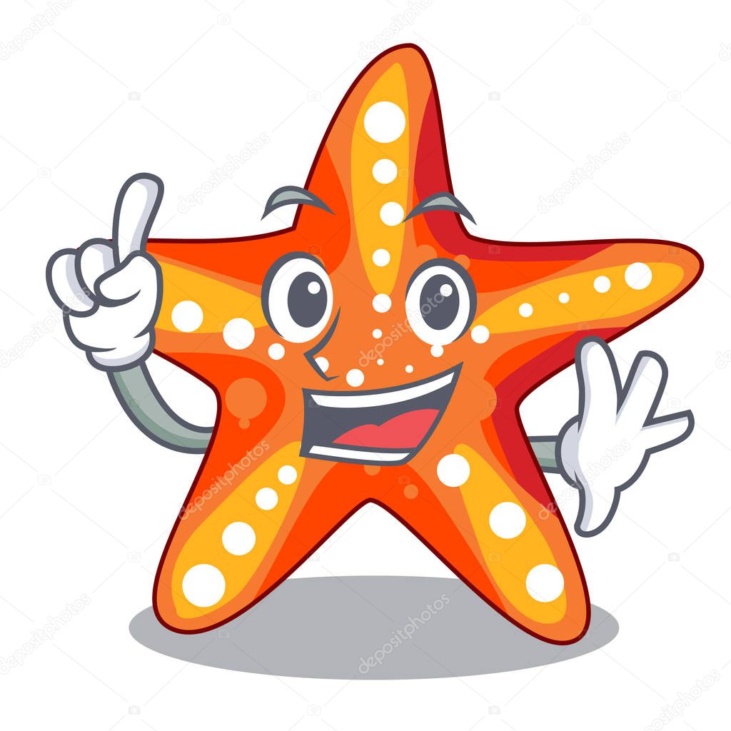 Finger underwater sea in the starfish mascot vector illustration