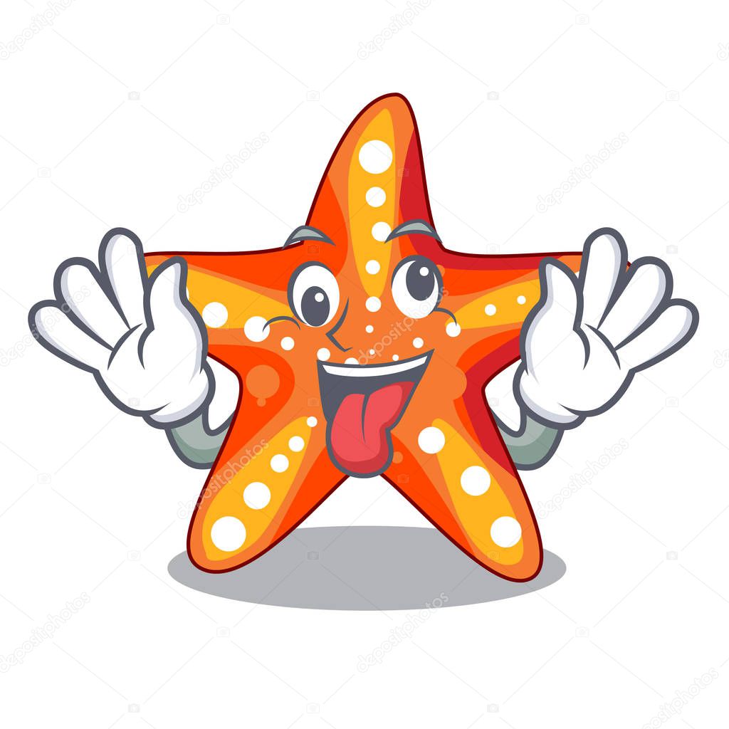 Crazy underwater sea in the starfish mascot vector illustration