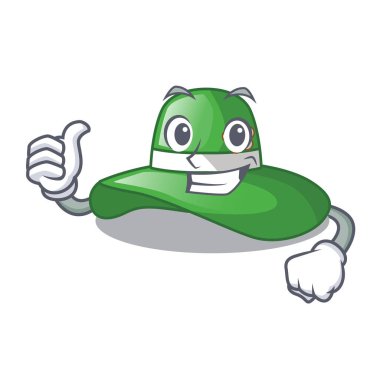 Plaj şapka karakter şekli vektör çizim içinde yaşasın