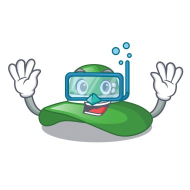 Karakter şekli vektör çizim dalış plaj şapka