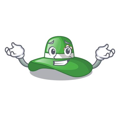 Karakter şekli vektör çizim sırıtan plaj şapka