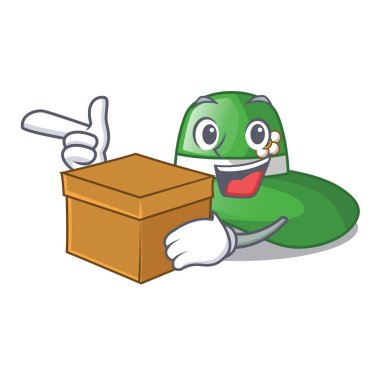 Karakter şekli vektör çizim ile kutu plaj şapka