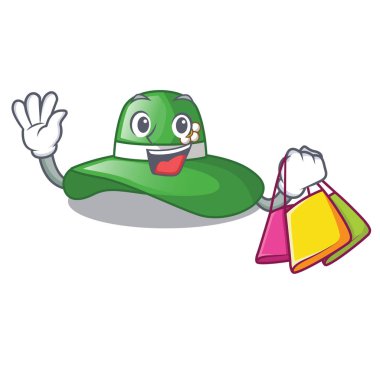 Karakter şekli vektör çizim alışveriş plaj şapka