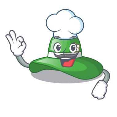 Karakter şekli vektör çizim Şef plaj şapka