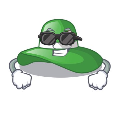 Karakter şekli vektör çizim süper cool plaj şapka