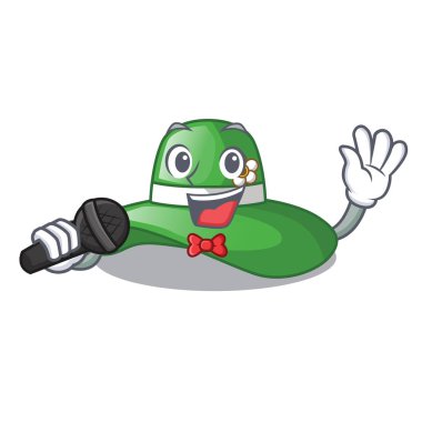 Çizgi film vektör çizim ile izole şarkı plaj şapka