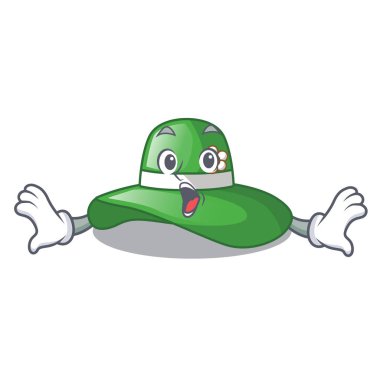 Çizgi film vektör çizim ile izole sürpriz plaj şapka