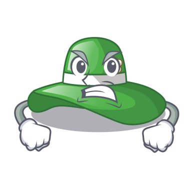 Çizgi film vektör çizim ile izole kızgın plaj şapka