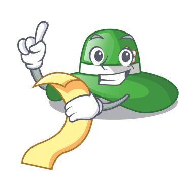 Menü plaj şapka ile izole karikatür vektör çizim ile