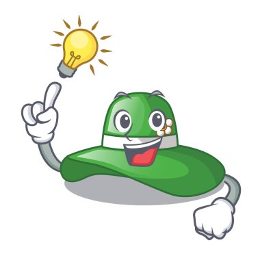 Maskot dolap vektör çizim içinde bir fikir plaj şapka var