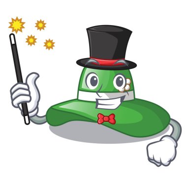 Sihirbaz plaj şapka maskot dolap vektör çizim