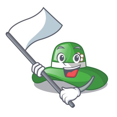 Bayrak beach şapkayla maskot dolap vektör çizim ile