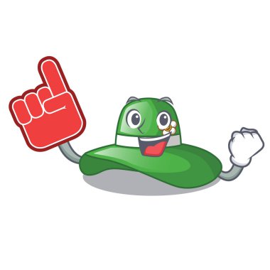 Köpük parmak plaj şapka maskot dolap vektör çizim