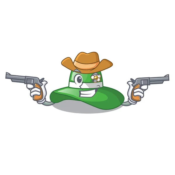 Vaquero Sombrero Playa Por Encima Ilustración Mesa Dibujos Animados Madera — Vector de stock