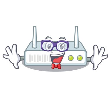 Karikatür duvar vektör çizim içinde Geek yönlendirici yüklü