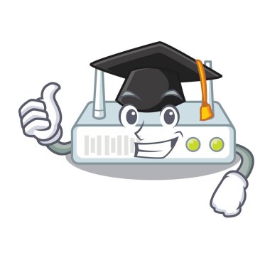 Mezuniyet yönlendirici karikatür duvar vektör çizim içinde yüklenir