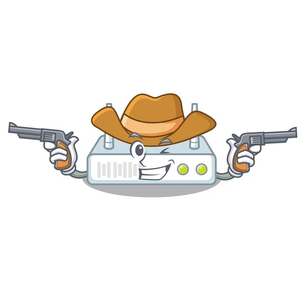 Router Cowboy Personaggio Forma Vettoriale Illustrazione — Vettoriale Stock