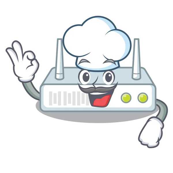 Router Dello Chef Installato Nell Illustrazione Vettoriale Della Parete Del — Vettoriale Stock