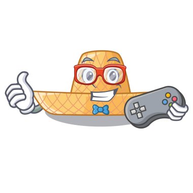 Ahşap çizgi film vektör esnaf oyun hasır şapka