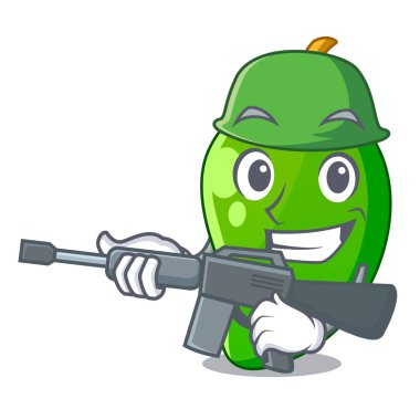 Ordu yeşil mango karikatürler vektör çizim sepeti