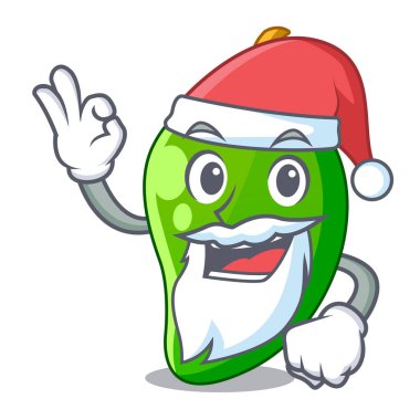 Maskot vektör çizim ile izole Santa yeşil mango